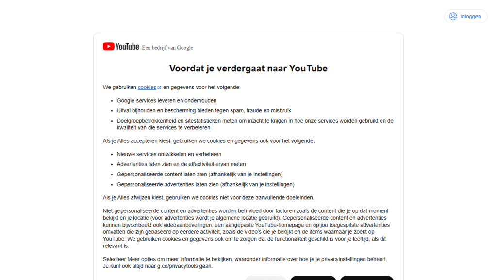 Before you continue to YouTube